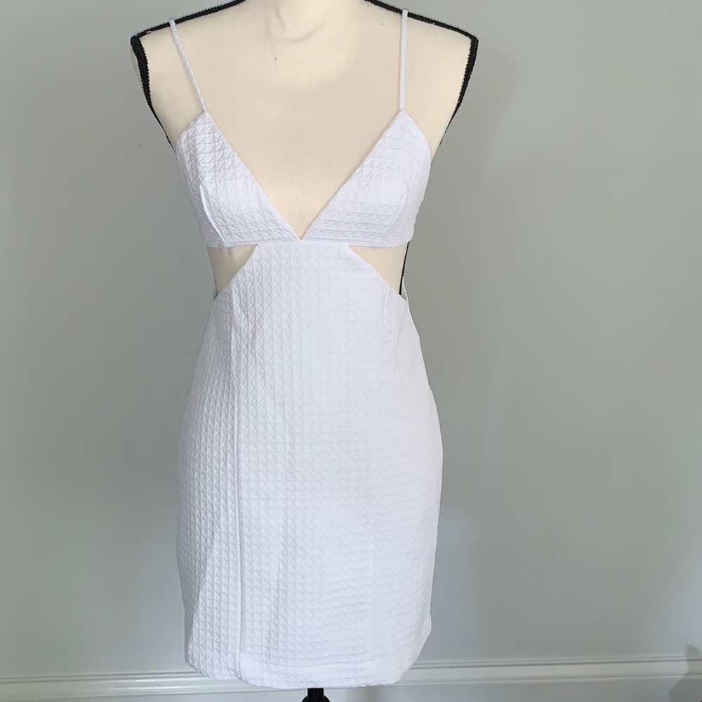 Zara White Cut-out Mini Dress Sz S